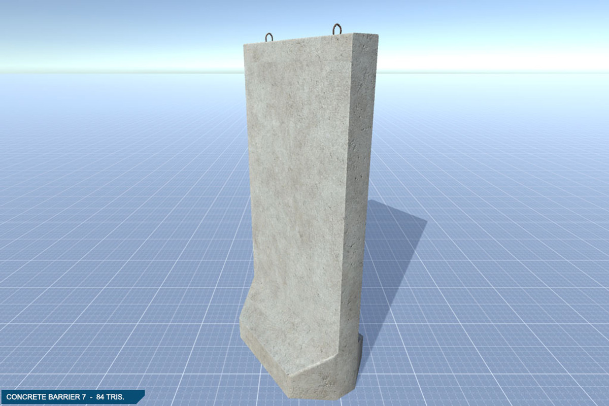 16 Concrete Barriers - Big Pack, an Environmental 3D Model by 3DCaster (Photo 20 of 34)