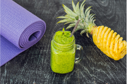 Green smoothies made of spinach and, a Food & Drink Photo by Elizaveta Galitskaya