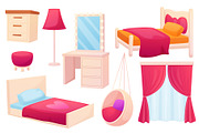 Girl bedroom elements. Chest of, an Object Illustration by LadadikArt (Thumbnail 1 of 3)