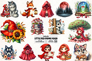 Little Red Riding Hood Watercolor, an Illustration by Pixels.Craft (Thumbnail 1 of 7)