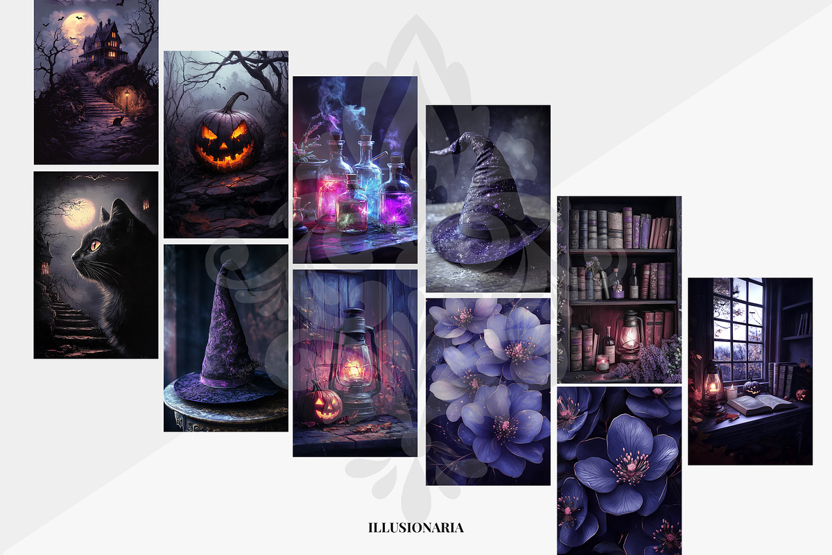 Halloween Background Aesthetic Set, a Background Graphic by Illusionaria (Photo 2 of 7)