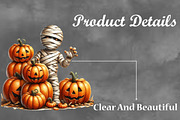 Halloween Mummy with Pumpkin, a Seasonal Illustration by Craft Nest (Thumbnail 3 of 5)