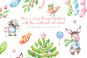 Very Merry Christmas Watercolor set, an Animal Illustration by Tatiana Troian (Thumbnail 2 of 9)
