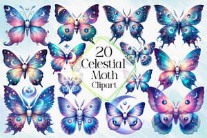 Celestial Moth Sublimation Clipart