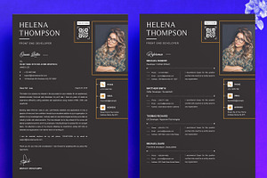 Black Dark Resume Template Word