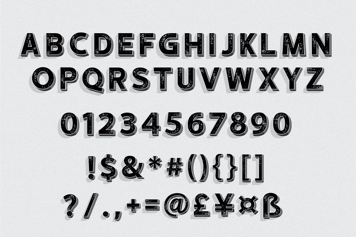 HUSTLE | vintage 5 layered font preview 6