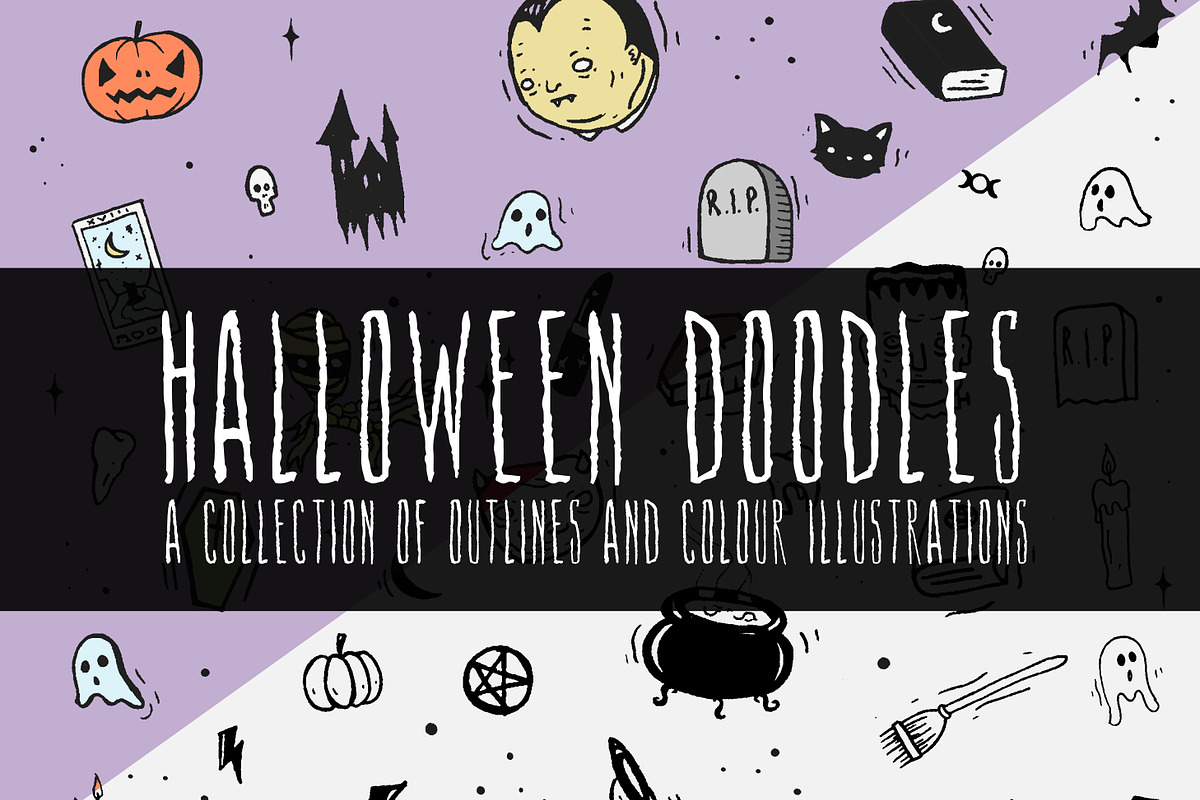 Halloween Doodles, an Illustration by Caby