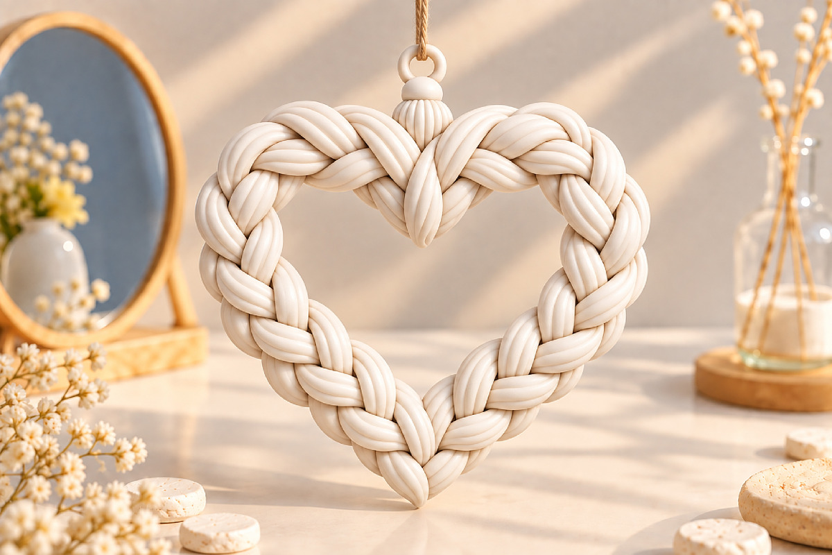 Crochet Braided Heart Keychain STL, an Object 3D Model by Layerology (Photo 2 of 4)