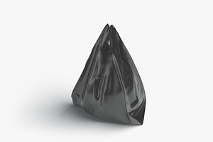 Black T-shirt Plastic Bag 3D Model