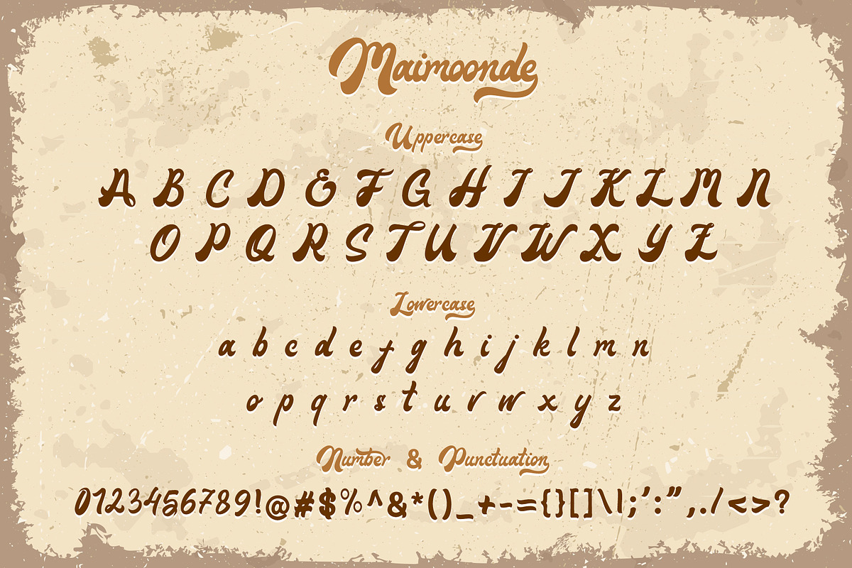 Maimoonde Vintage Font, a Script Font by Motiontail Studio (Photo 9 of 12)