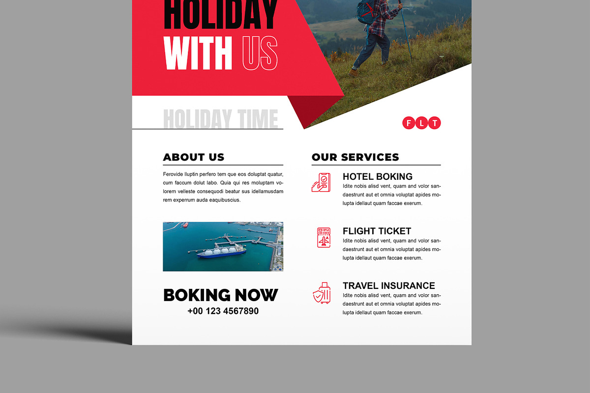 Travel Flyer Design Layout, a Flyer Template by MightyDesign (Photo 5 of 8)