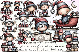 Whicmila Christmas Elf Clipart, an Illustration by Sublimation Artist