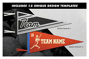 Screen-Printed Felt Pennant Creator, a Product Mockup by Chris Weibring (Thumbnail 9 of 13)