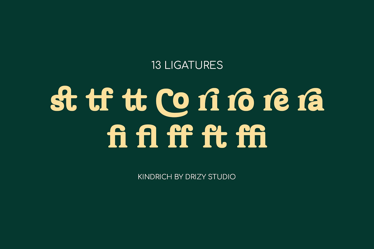 Kindrich – Vintage Serif Font, a Sans Serif Font by Drizy (Photo 4 of 10)