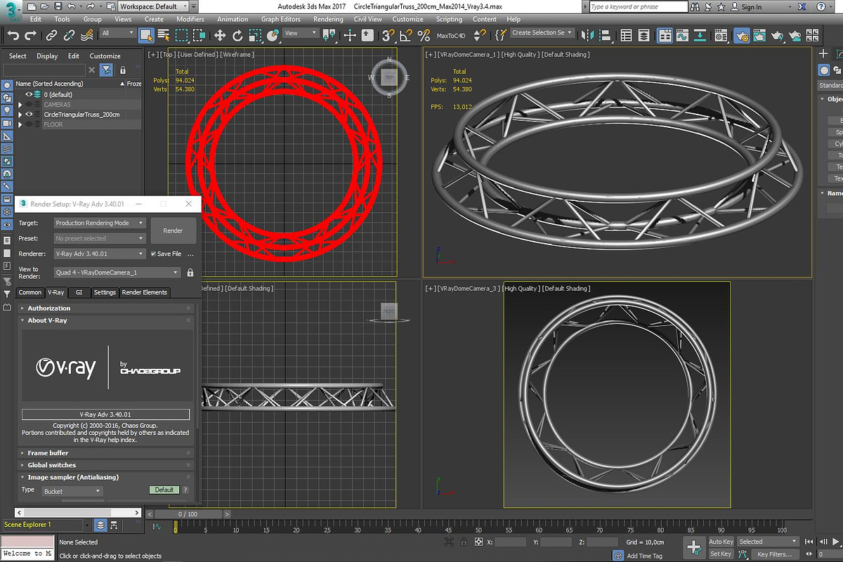 Circle Triangular Truss 200cm, an Object 3D Model by akerStudio (Photo 11 of 14)