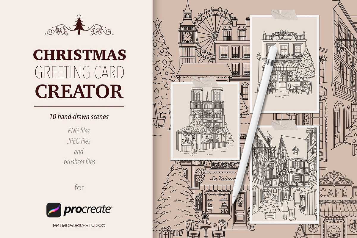 Procreate Christmas scene brushes, a Brush Add-On by PDknyStudio (Photo 1 of 5)