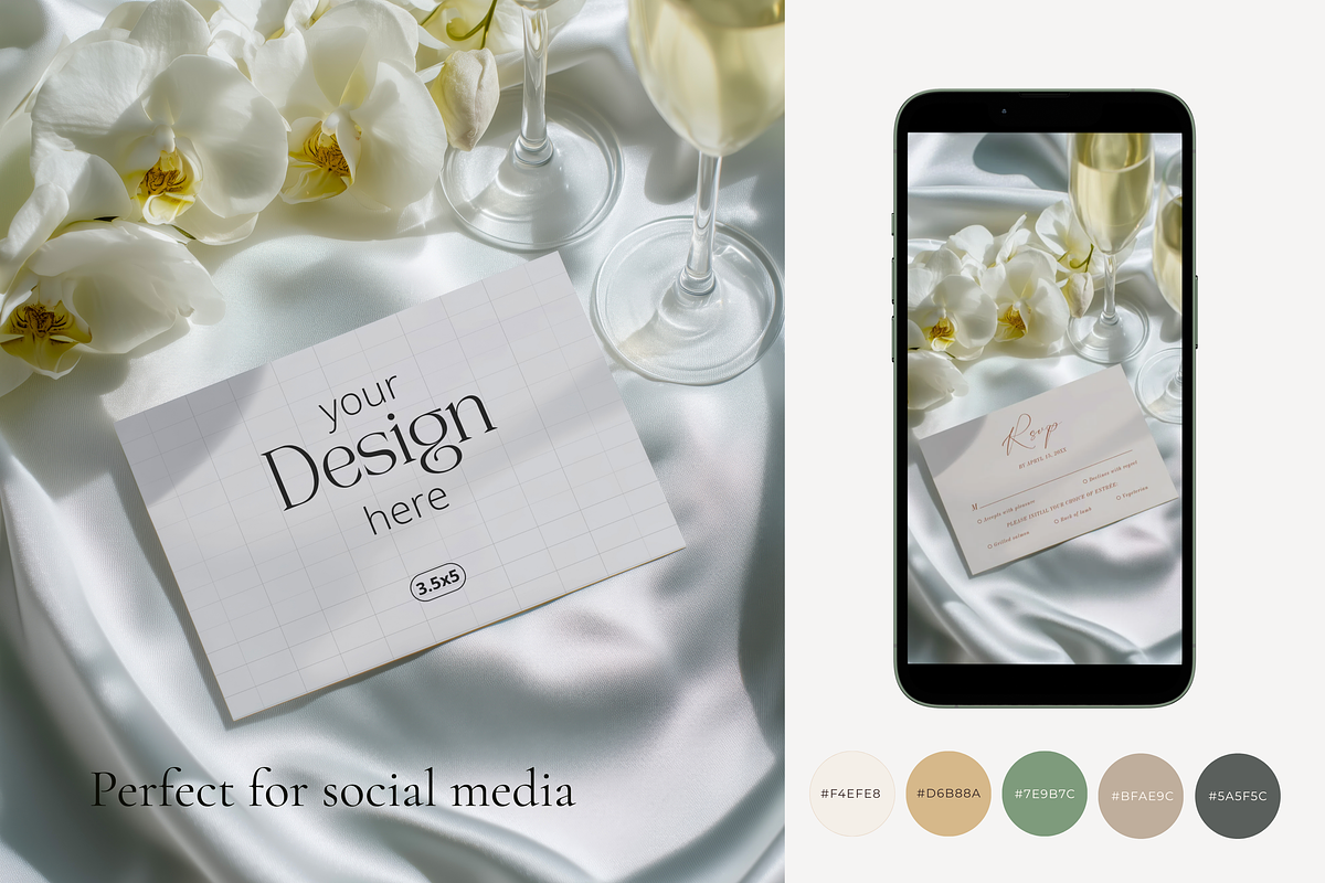 Orchid Neutral RSVP Card Mockup, a Product Mockup by Serenefeeling (Photo 5 of 6)