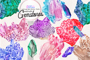 Natural Gemstones Watercolor, an Illustration by Gaynor Carradice Designs (Thumbnail 1 of 4)