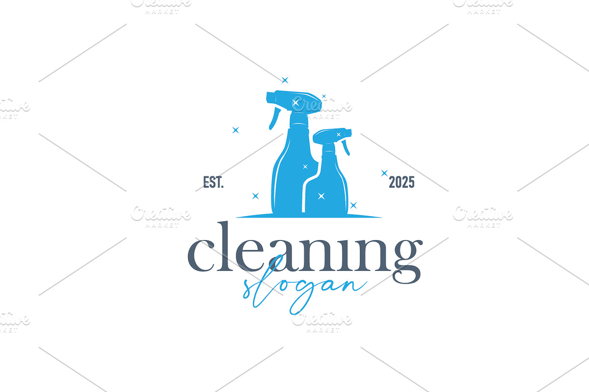cleaning logo design minimalist, a Branding & Logo Template by Maylianaw28