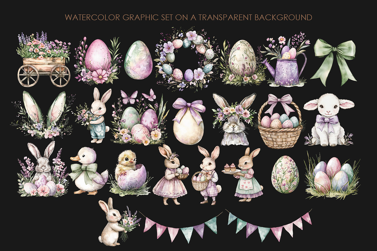 Watercolor Easter Bunny Clipart, a Graphic by AquarelleSpace (Photo 3 of 4)