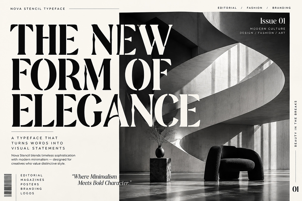 Nova Stencil – Luxury Serif Font, a Serif Font by Wow Magic (Photo 4 of 5)