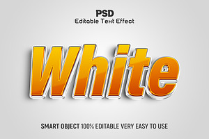 White 3D Editable Text Effect style, a Layer Style Add-On by Design Fly
