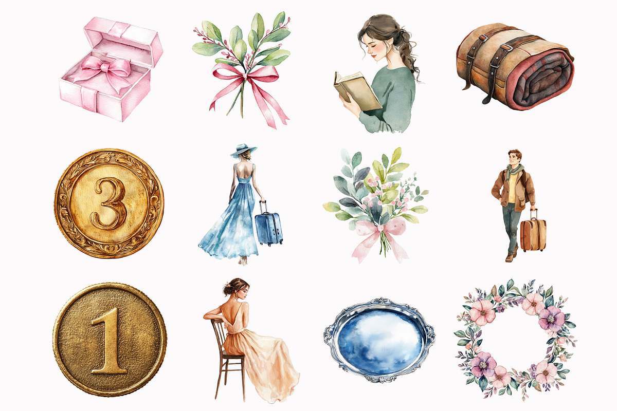 Watercolor Orient Express Clipart, an Illustration by Design Market (Photo 3 of 5)
