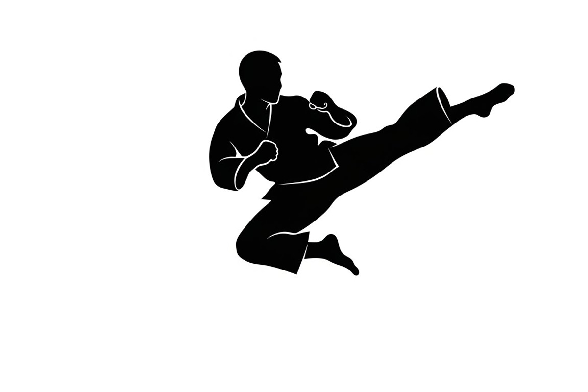 Dynamic martial arts kick silhouette, an Illustration by Amazin_art (Photo 18 of 36)