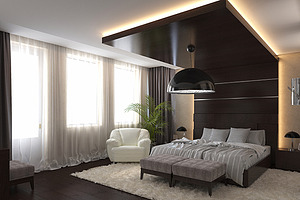 3d render modern bedroom