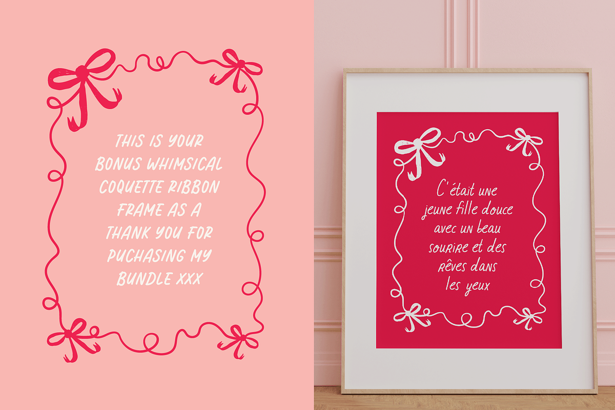 Coquette ribbons, frames & pattern, a Decorative Illustration by bron.alexander (Photo 4 of 5)