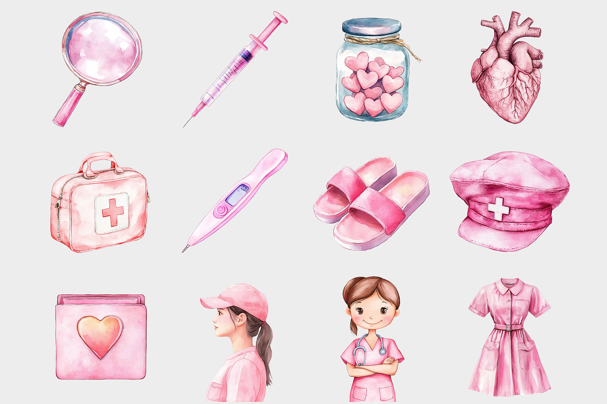 Watercolor Medical Clipart, a Seasonal Illustration by Design Market (Photo 2 of 5)