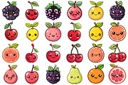 kawaii Fruits Clipart, an Illustration by Forhadx5 (Thumbnail 4 of 10)