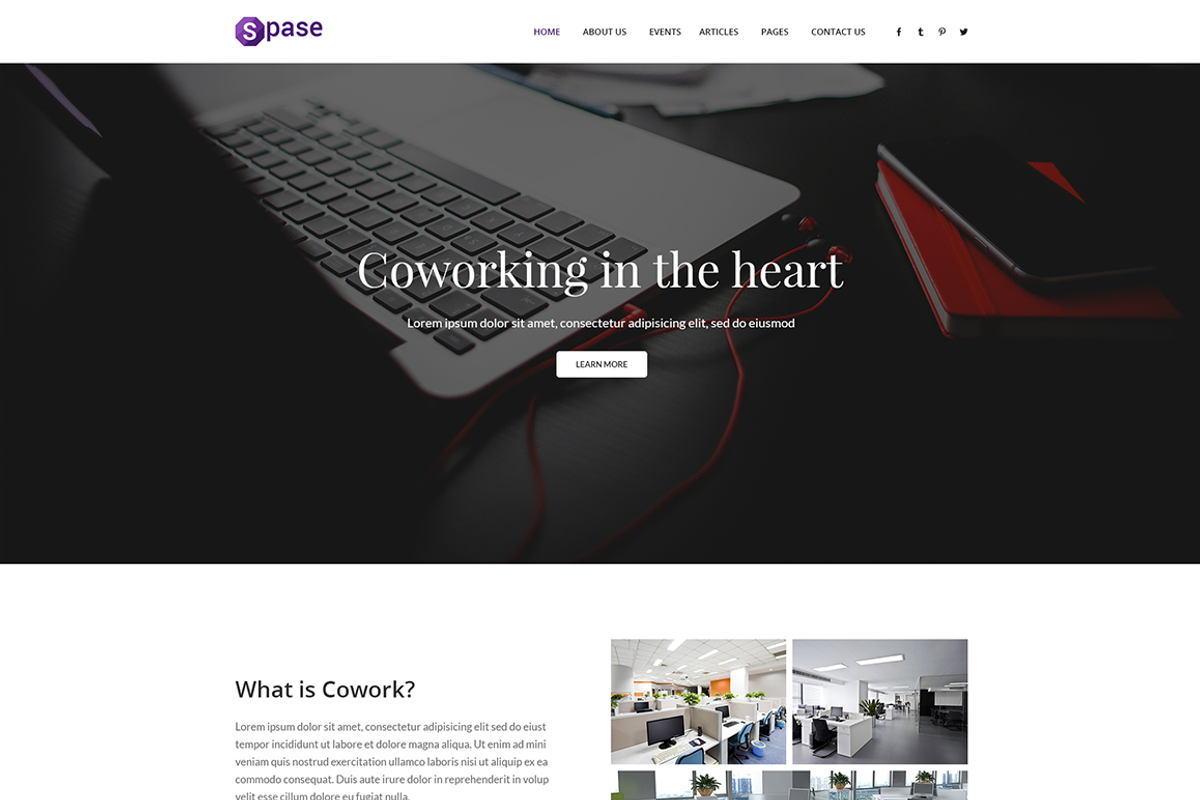 Spase - Coworking HTML Template, a Bootstrap Template by HasThemes (Photo 1 of 2)