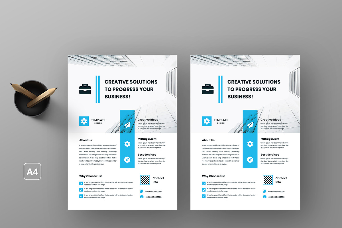 Minimal Clean Business Flyer Design, a Flyer Template by mijli (Photo 4 of 12)