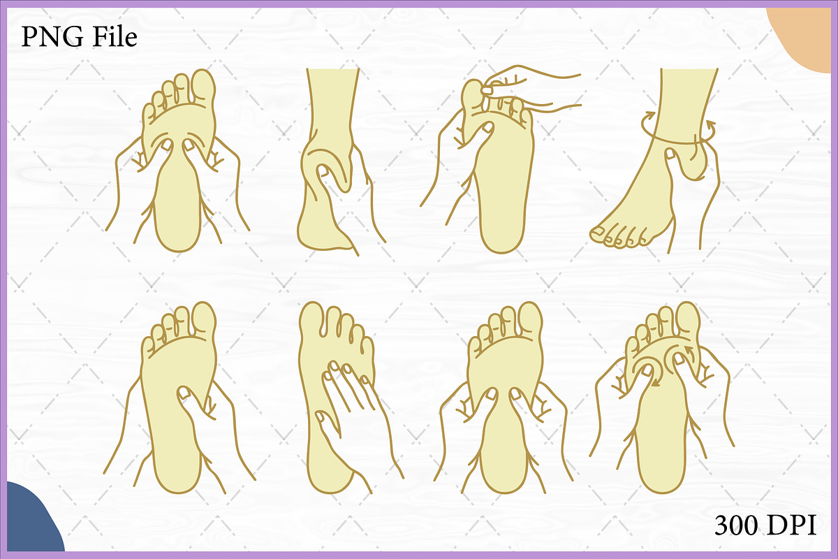 Foot Reflexology Massage Vector Set, an Object Illustration by Gfx Expert Team (Photo 1 of 3)