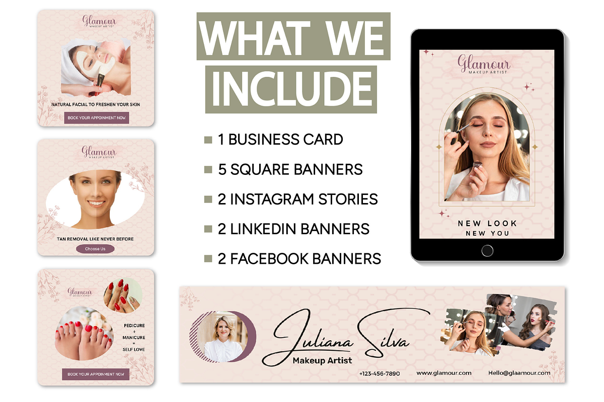 Makeup Artist Marketing Mini Bundle, a Social Media Template by Branding by Kellsey (Photo 2 of 5)