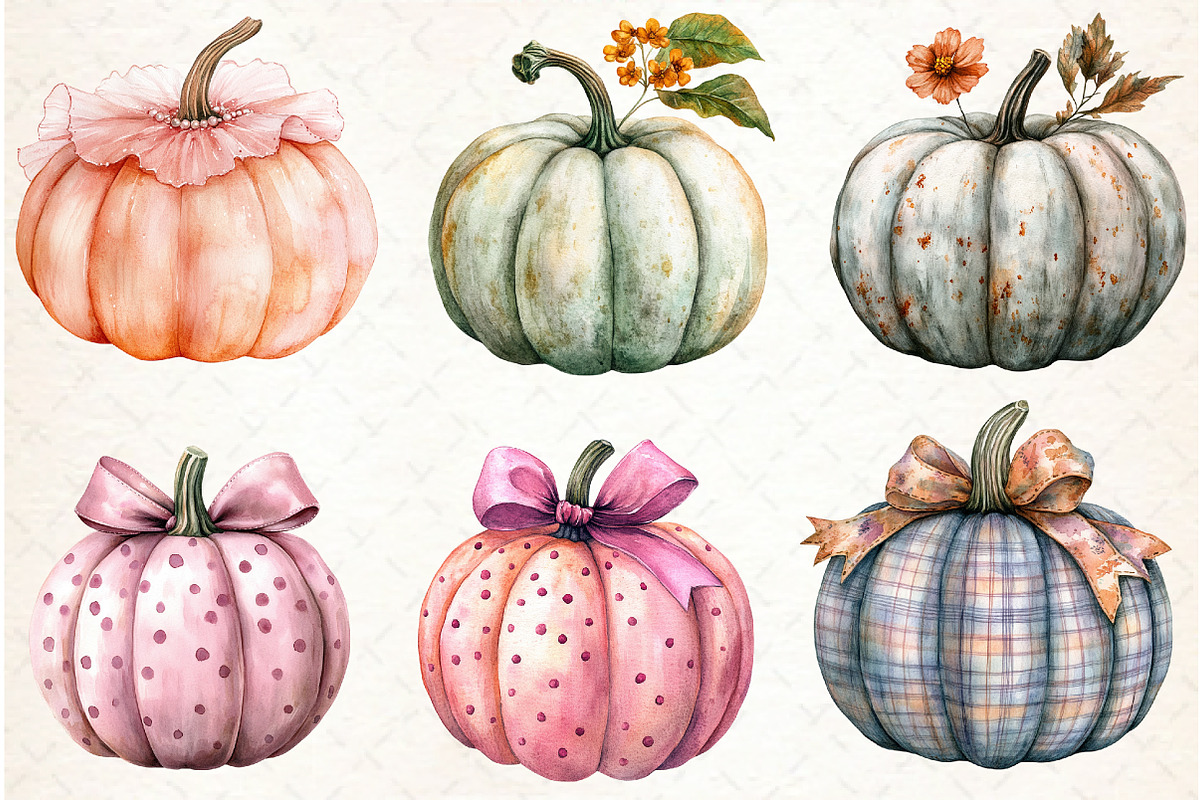Coquette Pumpkin Clipart, an Illustration by Libby Wishes (Photo 4 of 7)