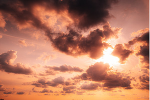 Sunset Cloudy Sky With Fluffy Clouds, a Nature Photo by Our Amazing World
