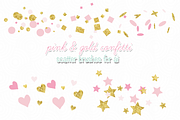 pink & gold confetti scatter brushes, a Brush Add-On by TeaBerry (Thumbnail 1 of 2)
