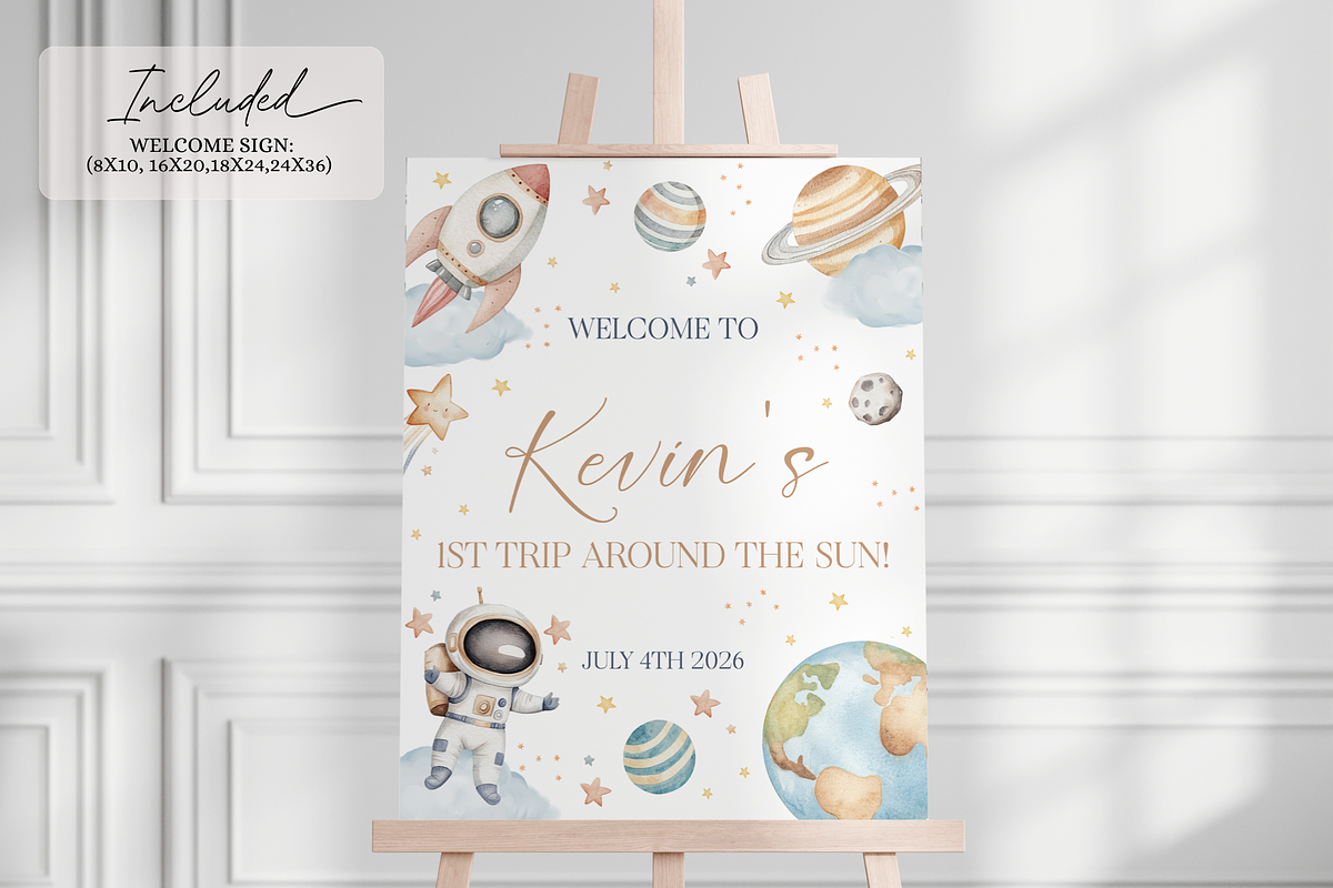 Trip Around the Sun Welcome Board, an Invitation Template by Digital_Mind (Photo 2 of 6)