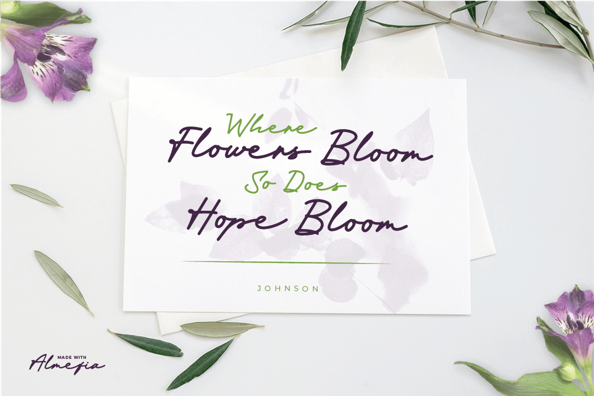 Almefia, a Script Font by kerismaker (Photo 3 of 12)