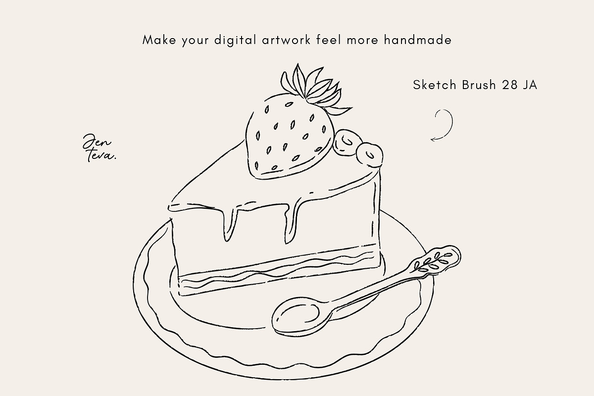 28 Adobe Illustrator Sketch Brushes, a Brush Add-On by Jenteva Art (Photo 13 of 16)