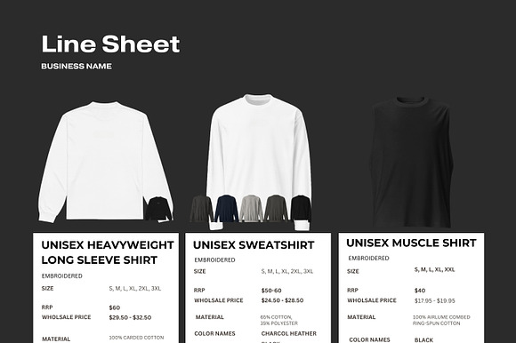 Line Sheet Canva Template preview 6
