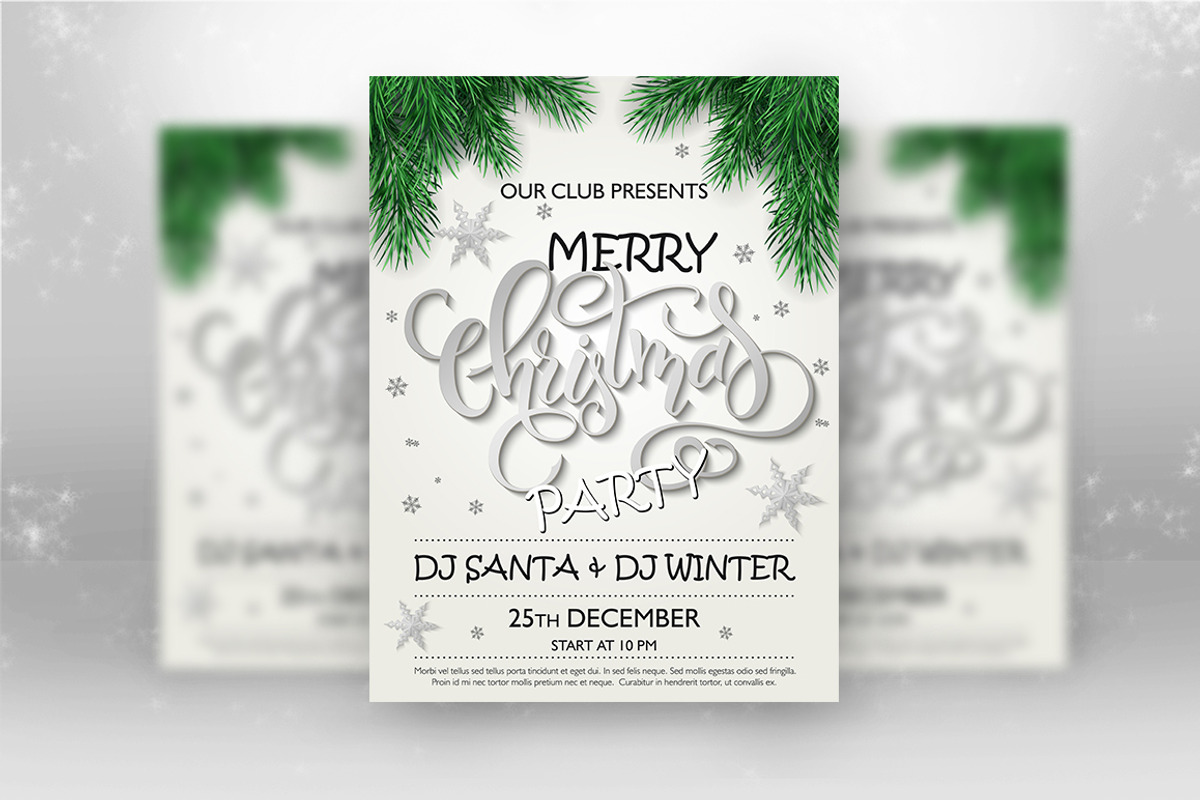 Christmas Party Lettering Posters, a Flyer Template by catary art (Photo 2 of 2)