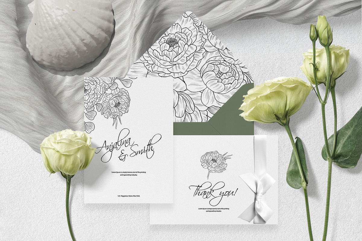Line Art Flowers Collection, a Decorative Illustration by Letters-Shmetters (Photo 10 of 10)
