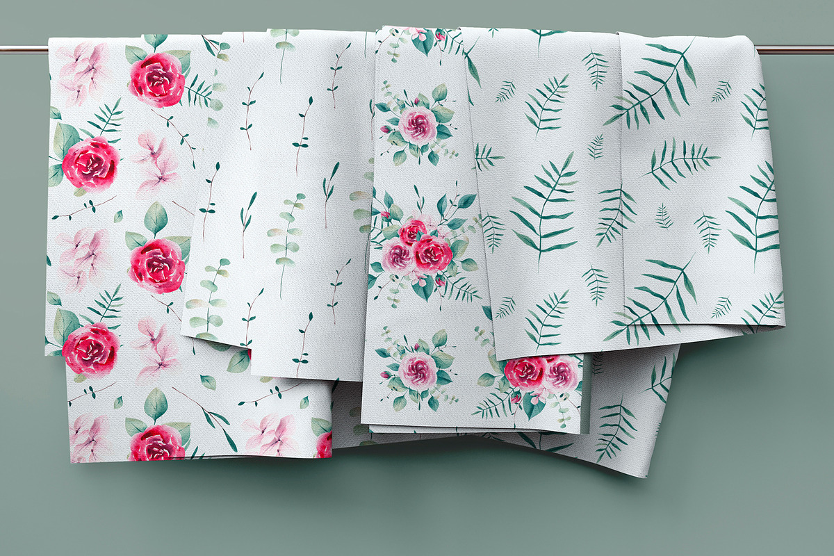 Watercolor Pink Roses Collection, an Illustration by YuliyaArtGarden (Photo 10 of 10)