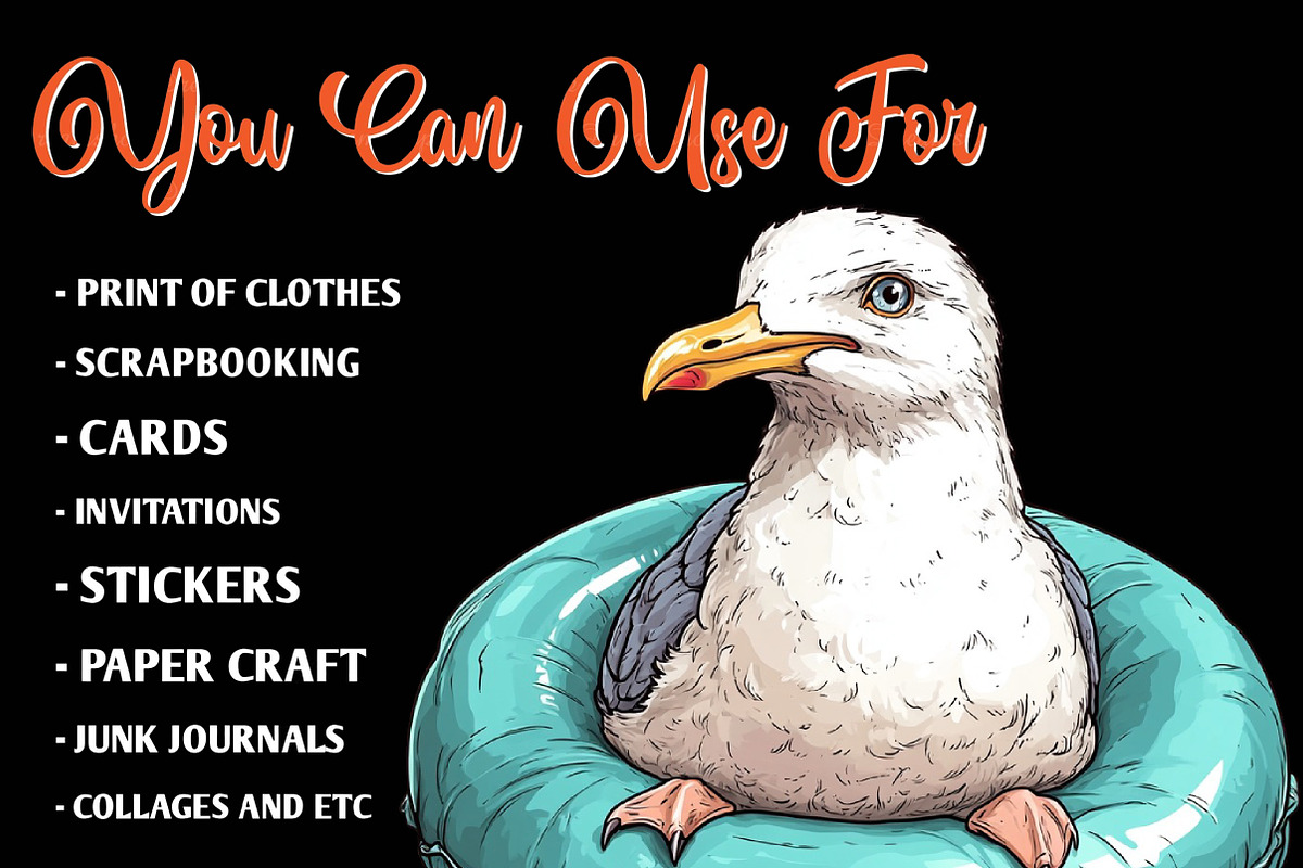 Cute Seagull Clipart, an Illustration by CreationArt (Photo 3 of 9)