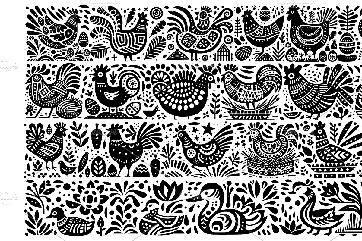 Vintage Animals and Pets Folk Art, a Decorative Illustration by devastd (Photo 13 of 29)