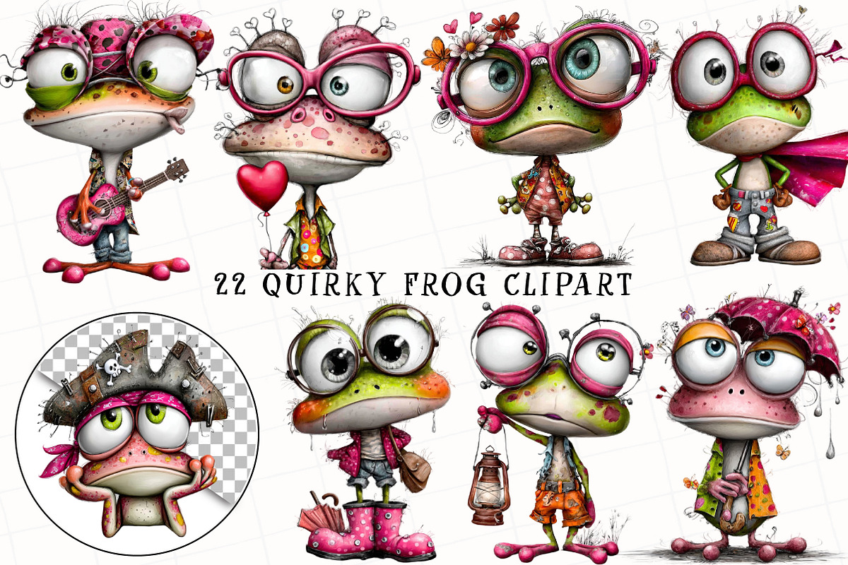Quirky Frog Clipart, an Illustration by OK Design (Photo 3 of 6)
