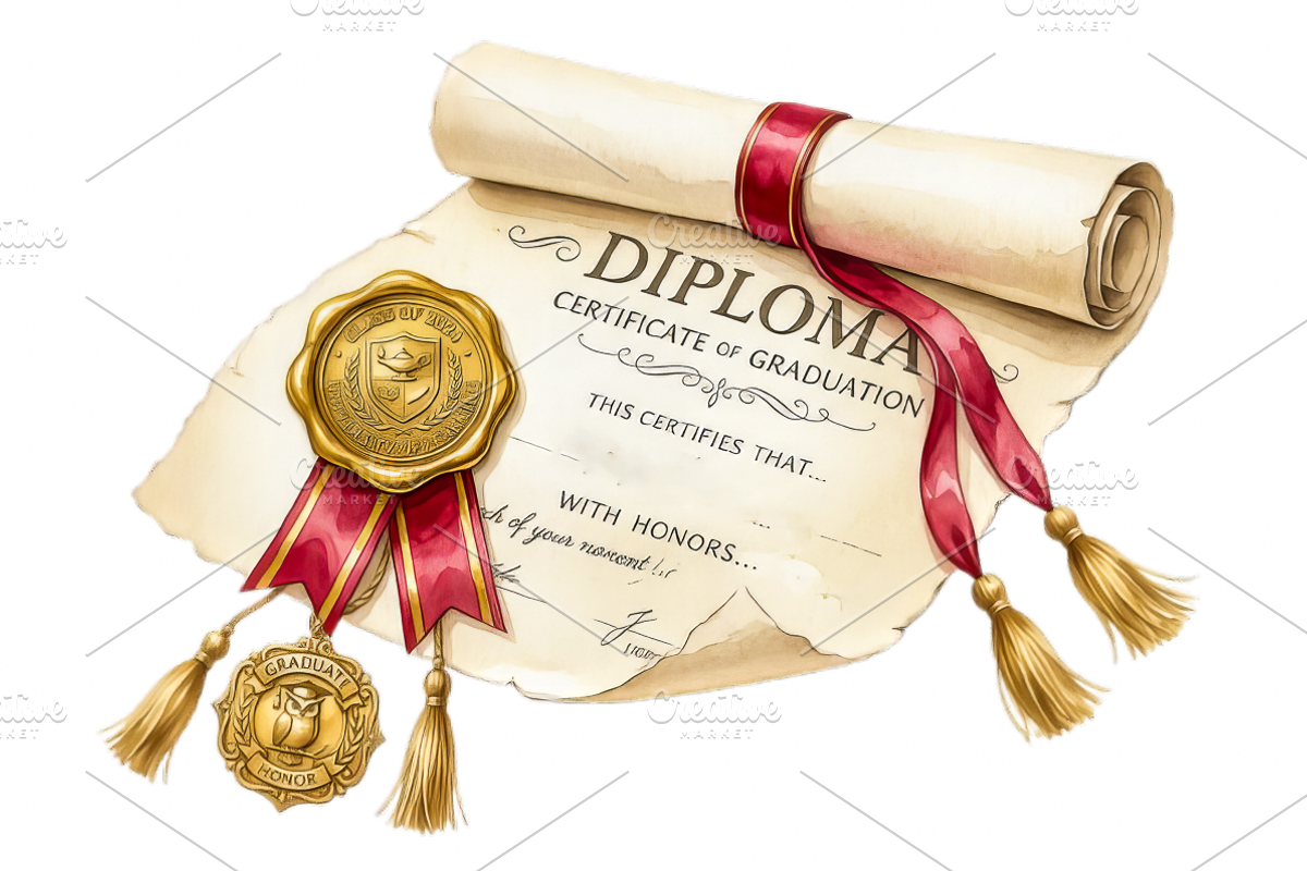 Watercolor Graduation Clipart PNGs, an Education Illustration by VetalStock (Photo 20 of 24)